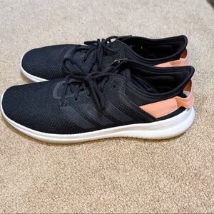 Adidas Women's Black and Coral Sneakers